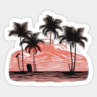 Tropical Sunset Silhouette No. 831 Sticker